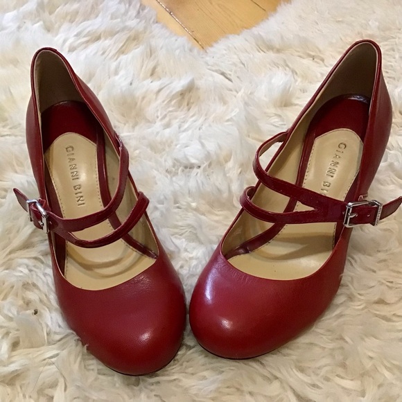 Gianni Bini Shoes Gianni Bini Red 2 Strap Mary Jane Heels Super